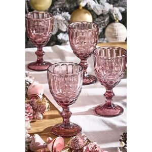 Dibor Set of 4 Vintage Luxury Rose Quartz Drinking Glass Wine Goblets Festive Christmas Decor Glassware 350ml in Pink Size: 4 Pack Pink 4 Pack Dibor Set of 4 Vintage Luxury Rose Quartz Drinking Glass Wine Goblets Festive Christmas Decor Glassware 350ml in Pink Size: 4 Pack Pink 4 Pack