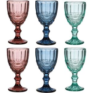 Dibor Set of 6 Vintage Luxury Sapphire Blue, Turquoise & Rose Quartz Drinking Wine Goblets Festive Christmas Decor Glassware 350ml Size: 6 Pack Blue 6 Pack Dibor Set of 6 Vintage Luxury Sapphire Blue, Turquoise & Rose Quartz Drinking Wine Goblets Festive Christmas Decor Glassware 350ml Size: 6 Pack Blue 6 Pack