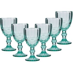 Dibor Set of 6 Vintage Luxury Turquoise Drinking Glass Wine Goblets Festive Christmas Decor Glassware 350ml in Green Size: 6 Pack Green 6 Pack Dibor Set of 6 Vintage Luxury Turquoise Drinking Glass Wine Goblets Festive Christmas Decor Glassware 350ml in Green Size: 6 Pack Green 6 Pack