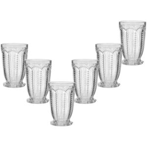 Dibor Set of 6 Vintage Luxury Clear Embossed Drinking Tall Tumbler Glasses Festive Christmas Decor Glassware 340ml Size: 6 Pack Clear 6 Pack Dibor Set of 6 Vintage Luxury Clear Embossed Drinking Tall Tumbler Glasses Festive Christmas Decor Glassware 340ml Size: 6 Pack Clear 6 Pack