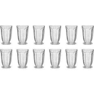 Dibor Set of 12 Vintage Luxury Clear Embossed Drinking Tall Tumbler Glasses Festive Christmas Decor Glassware 340ml Size: 12 Pack Clear 12 Pack Dibor Set of 12 Vintage Luxury Clear Embossed Drinking Tall Tumbler Glasses Festive Christmas Decor Glassware 340ml Size: 12 Pack Clear 12 Pack