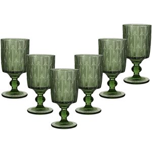 Dibor Set of 6 Vintage Luxury Green Trailing Leaf Drinking Goblet Glasses Festive Christmas Decor Glassware 350ml Size: 6 Pack Green 6 Pack Dibor Set of 6 Vintage Luxury Green Trailing Leaf Drinking Goblet Glasses Festive Christmas Decor Glassware 350ml Size: 6 Pack Green 6 Pack