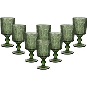 Dibor Set of 8 Vintage Luxury Green Trailing Leaf Drinking Goblet Glasses Festive Christmas Decor Glassware 350ml Size: 8 Pack Green 8 Pack Dibor Set of 8 Vintage Luxury Green Trailing Leaf Drinking Goblet Glasses Festive Christmas Decor Glassware 350ml Size: 8 Pack Green 8 Pack
