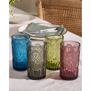 Dibor Set of 4 Vintage Luxury Mix-Match Embossed Highball Drinking Glass Tumblers Wine Goblets Festive Christmas Decor Glassware 390ml Size: 4 Pack Multicolor 4 Pack Dibor Set of 4 Vintage Luxury Mix-Match Embossed Highball Drinking Glass Tumblers Wine Goblets Festive Christmas Decor Glassware 390ml Size: 4 Pack Multicolor 4 Pack