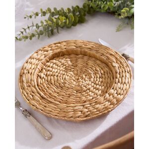 Dibor Set of 2 Water Hyacinth Serving Plate Charger Plates Dia 32cm in Natural Natural Dibor Set of 2 Water Hyacinth Serving Plate Charger Plates Dia 32cm in Natural Natural