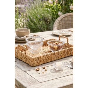 Dibor Traditional Water Hyacinth Medium Rectangular Serving Tray in Natural Natural Dibor Traditional Water Hyacinth Medium Rectangular Serving Tray in Natural Natural