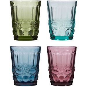 Dibor Set of 4 Mix Match Embossed Coloured Glasses Tumblers Wine Goblets Festive Christmas Decor Glassware 240ml Size: 4 Pack Multicolor 4 Pack Dibor Set of 4 Mix Match Embossed Coloured Glasses Tumblers Wine Goblets Festive Christmas Decor Glassware 240ml Size: 4 Pack Multicolor 4 Pack