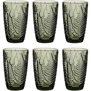 Dibor Set of 6 Luxury Green Leaf Embossed Tall Highball Drinking Glass Tumblers Festive Christmas Decor Glassware 350ml Size: 6 Pack Green 6 Pack Dibor Set of 6 Luxury Green Leaf Embossed Tall Highball Drinking Glass Tumblers Festive Christmas Decor Glassware 350ml Size: 6 Pack Green 6 Pack
