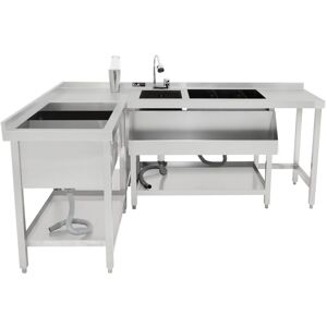 Monstershop Modular Cocktail Bar Station with Ice Well in Silver Silver Monstershop Modular Cocktail Bar Station with Ice Well in Silver Silver