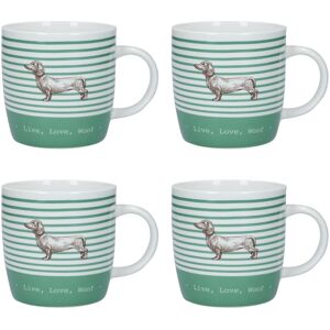 KitchenCraft 4-Piece Striped Barrel Mug Set in Mint Mint KitchenCraft 4-Piece Striped Barrel Mug Set in Mint Mint