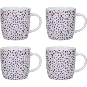 KitchenCraft 4-Piece Geometric Square Barrel Mug Set Multicolor KitchenCraft 4-Piece Geometric Square Barrel Mug Set Multicolor