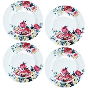 Mikasa Set of 4 Clovelly Porcelain 26cm Dinner Plates in Pink Pink Mikasa Set of 4 Clovelly Porcelain 26cm Dinner Plates in Pink Pink