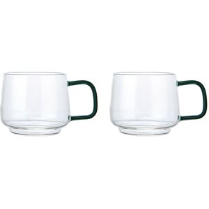 La Cafetiere Gyro Double Walled 275ml Mugs, Set of Two, Green, Gift Boxed in Clear Clear La Cafetiere Gyro Double Walled 275ml Mugs, Set of Two, Green, Gift Boxed in Clear Clear
