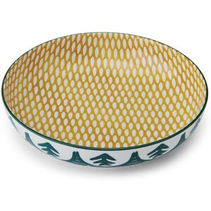 Mikasa Glazed Stoneware Coupe Pasta Bowl, Green Leaf Design, 21cm Multicolor Mikasa Glazed Stoneware Coupe Pasta Bowl, Green Leaf Design, 21cm Multicolor