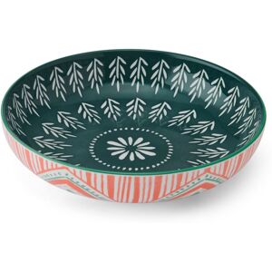 Mikasa Glazed Stoneware Coupe Pasta Bowl, Folk Pattern Design, 21cm Multicolor Mikasa Glazed Stoneware Coupe Pasta Bowl, Folk Pattern Design, 21cm Multicolor