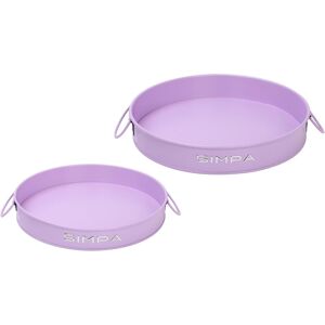 simpa Round 2PC Metal Colour Serving Trays Set with Handles in Lilac Lilac simpa Round 2PC Metal Colour Serving Trays Set with Handles in Lilac Lilac