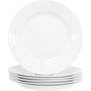 simpa 6PC Porcelain White Concave Dinner Plate Set. 27cm Diameter White simpa 6PC Porcelain White Concave Dinner Plate Set. 27cm Diameter White