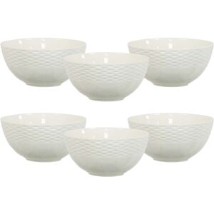 simpa 6PC Porcelain White Vintage Bowl Set. 15cm Diameter White simpa 6PC Porcelain White Vintage Bowl Set. 15cm Diameter White