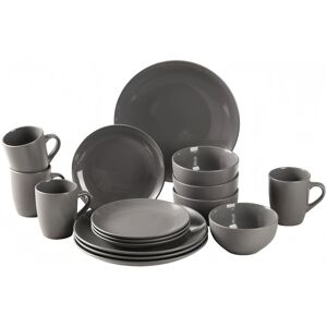 simpa 16PC Grey Glazed Ceramic Stoneware Dinner Set Grey simpa 16PC Grey Glazed Ceramic Stoneware Dinner Set Grey