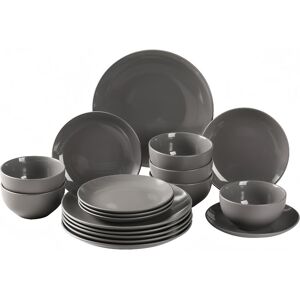 simpa 18PC Grey Glazed Ceramic Stoneware Dinner Set Grey simpa 18PC Grey Glazed Ceramic Stoneware Dinner Set Grey
