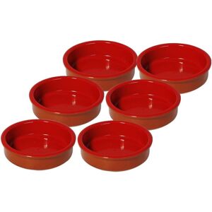 simpa Handmade Clay Spanish Tapas Cazuelas Serving Bowls Set of 6 in Red Red simpa Handmade Clay Spanish Tapas Cazuelas Serving Bowls Set of 6 in Red Red