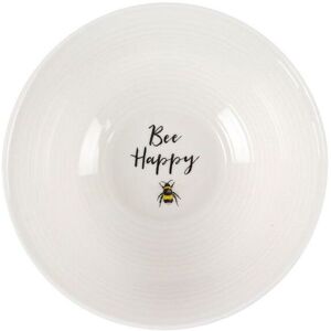 KDMD Bee Happy Ceramic Bowl in White White KDMD Bee Happy Ceramic Bowl in White White