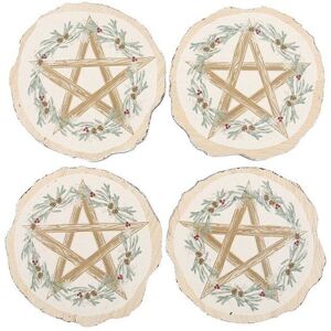 KDMD Winter Solstice Wood Slice Coaster Set in Brown Brown KDMD Winter Solstice Wood Slice Coaster Set in Brown Brown