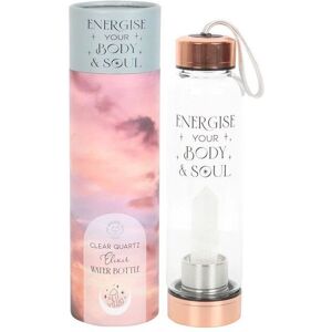 KDMD Clear Quartz Body & Soul Glass Water Bottle in White White KDMD Clear Quartz Body & Soul Glass Water Bottle in White White