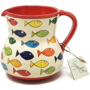 Verano Spanish Ceramics Signature Coloured Fish Hand Painted Ceramic Kitchen Dining Large Pourer Jug 1.5L Multicolor Verano Spanish Ceramics Signature Coloured Fish Hand Painted Ceramic Kitchen Dining Large Pourer Jug 1.5L Multicolor