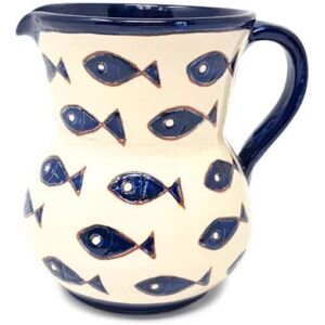 Verano Spanish Ceramics Signature Blue & White Fish Hand Painted Ceramic Kitchen Dining Small Pourer Jug 0.5L Blue Verano Spanish Ceramics Signature Blue & White Fish Hand Painted Ceramic Kitchen Dining Small Pourer Jug 0.5L Blue