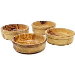 Verano Spanish Ceramics Olive Wood Natural Grained Rustic Set of 4 Tapas Bowls (Diam) 9cm Natural Verano Spanish Ceramics Olive Wood Natural Grained Rustic Set of 4 Tapas Bowls (Diam) 9cm Natural
