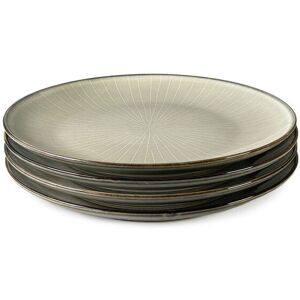 Scandi Home Set of 4 Dinner Plates - Large Ceramic Stoneware Plates - Beige - 27cm Beige Scandi Home Set of 4 Dinner Plates - Large Ceramic Stoneware Plates - Beige - 27cm Beige