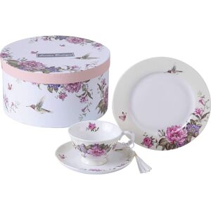London Boutique Coffee Tea Cup & Saucer 7.5" Dessert Plate Set 3 Shabby Chic Vintage Porcelain Bird Butterfly Floral Gift Box (Cream/Beige) in Cream Cream London Boutique Coffee Tea Cup & Saucer 7.5" Dessert Plate Set 3 Shabby Chic Vintage Porcelain Bird Butterfly Floral Gift Box (Cream/Beige) in Cream Cream