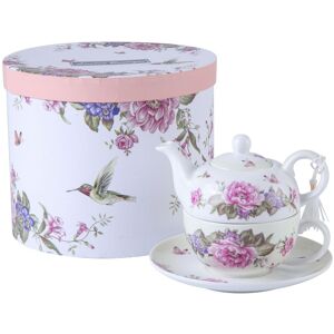 London Boutique Tea for One Teapot Tea Cup Saucer Set Gifts for Women Tea Set - Beige/Cream London Boutique Tea for One Teapot Tea Cup Saucer Set Gifts for Women Tea Set - Beige/Cream