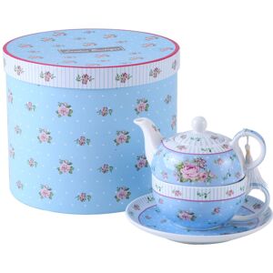 London Boutique Tea for One Teapot Cup Saucer Set Gift Vintage Rose Blue Size: 26.4L Blue 26.4L London Boutique Tea for One Teapot Cup Saucer Set Gift Vintage Rose Blue Size: 26.4L Blue 26.4L