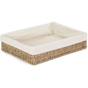 Red Hamper Seagrass Cotton Lined Rectangular Seagrass Tray in Natural Natural Red Hamper Seagrass Cotton Lined Rectangular Seagrass Tray in Natural Natural