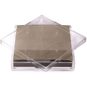 Posh Trading Company Placebox Clear - Faux Shagreen Natural in Beige Size: 6 Pack Beige 6 Pack Posh Trading Company Placebox Clear - Faux Shagreen Natural in Beige Size: 6 Pack Beige 6 Pack