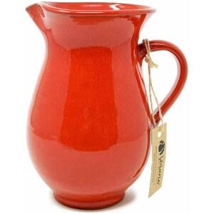 Verano Spanish Ceramics Selena Glazed Hand Dipped Kitchen Dining Pourer Jug 1L (H) 19cm in Red Red Verano Spanish Ceramics Selena Glazed Hand Dipped Kitchen Dining Pourer Jug 1L (H) 19cm in Red Red
