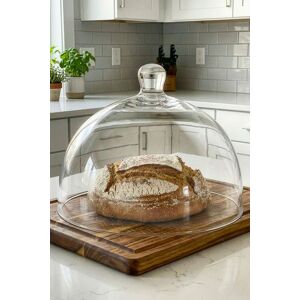 Dibor Traditional Glass Cake Dome Cloche, Celebration Cake Stand Gift Idea Dia 25cm in Clear Clear Dibor Traditional Glass Cake Dome Cloche, Celebration Cake Stand Gift Idea Dia 25cm in Clear Clear