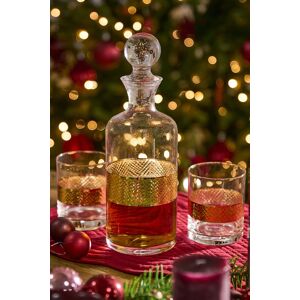 Dibor Traditional Glass Decanter Gold Embossed Jug & Ball Stopper Whisky Spirit Decanter Carafe Jug 1.5L in Clear Clear Dibor Traditional Glass Decanter Gold Embossed Jug & Ball Stopper Whisky Spirit Decanter Carafe Jug 1.5L in Clear Clear