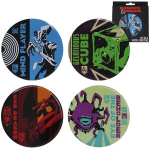 Dungeons & Dragons Monsters Set of 4 Printed Metal Coasters Multicolor Dungeons & Dragons Monsters Set of 4 Printed Metal Coasters Multicolor