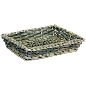 Red Hamper Wicker & Chip wood Tray in Grey Grey Red Hamper Wicker & Chip wood Tray in Grey Grey