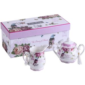 London Boutique Sugar Bowl & Cream Milk Jug Shabby Chic Vintage Floral in Gift box (Cream & Sugar Set Bird Rose Butterfly) Rose London Boutique Sugar Bowl & Cream Milk Jug Shabby Chic Vintage Floral in Gift box (Cream & Sugar Set Bird Rose Butterfly) Rose