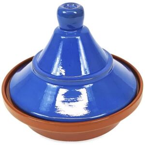 Verano Spanish Ceramics Selena Hand Dipped Glaze Ceramic Kitchen Dining Cookware Tagine Dish (Diam) 27cm in Blue Blue Verano Spanish Ceramics Selena Hand Dipped Glaze Ceramic Kitchen Dining Cookware Tagine Dish (Diam) 27cm in Blue Blue