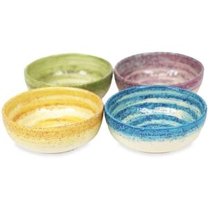 Verano Spanish Ceramics Pastel Beach Hand Painted Kitchen Dining Table Small Bowl Set of 4 (Diam) 10cm Multicolor Verano Spanish Ceramics Pastel Beach Hand Painted Kitchen Dining Table Small Bowl Set of 4 (Diam) 10cm Multicolor