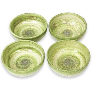 Verano Spanish Ceramics Pastel Beach Hand Painted Kitchen Dining Table Small Bowl Set of 4 (Diam) 10cm in Green Green Verano Spanish Ceramics Pastel Beach Hand Painted Kitchen Dining Table Small Bowl Set of 4 (Diam) 10cm in Green Green