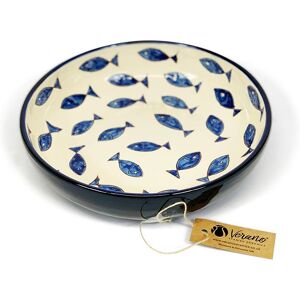 Verano Spanish Ceramics Signature Blue & White Fish Hand Painted Ceramic Kitchen Dining Bowl (Diam) 23cm Blue Verano Spanish Ceramics Signature Blue & White Fish Hand Painted Ceramic Kitchen Dining Bowl (Diam) 23cm Blue