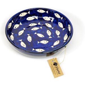 Verano Spanish Ceramics Signature Blue & White Fish Hand Painted Ceramic Kitchen Dining Bowl (Diam) 23cm White Verano Spanish Ceramics Signature Blue & White Fish Hand Painted Ceramic Kitchen Dining Bowl (Diam) 23cm White