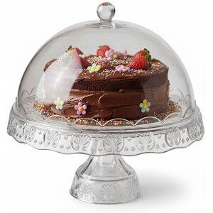 Almineez Cake Stand with Dome Lid Multifunctional Salad Bowl in Clear Clear Almineez Cake Stand with Dome Lid Multifunctional Salad Bowl in Clear Clear
