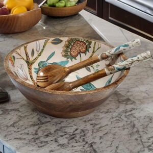 Hartsmede Hummingbird Medium Serving Bowl With Spoons in Natural Natural Hartsmede Hummingbird Medium Serving Bowl With Spoons in Natural Natural